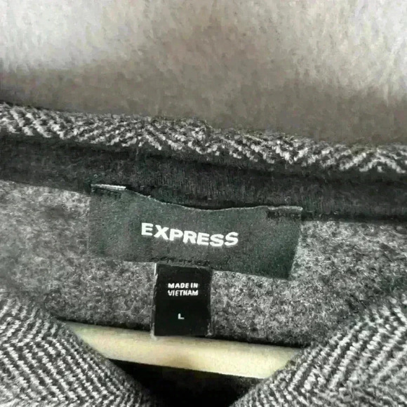 Express Hoodie Gray Size L Herringbone 1/4 Zip Style #05329111 - Picture 4 of 6